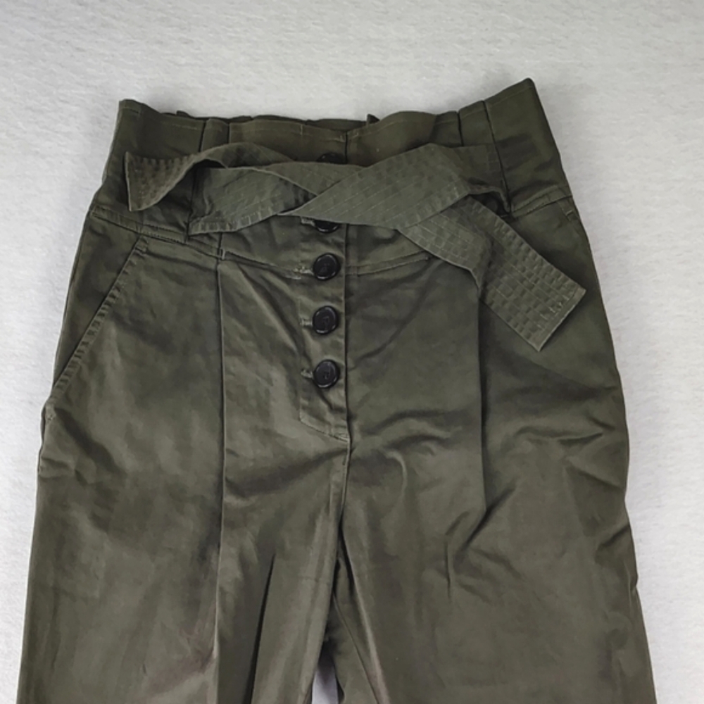 A.L.C Krew High-Waisted Tie-Waist Pants In Olive Size 2 Retail: $395 - Picture 4 of 7